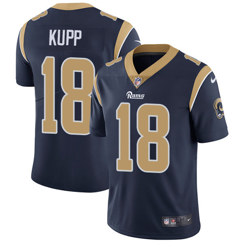 Nike Rams #18 Cooper Kupp Navy Blue Team Color Men's Stitched NFL Vapor Untouchable Limited Jersey